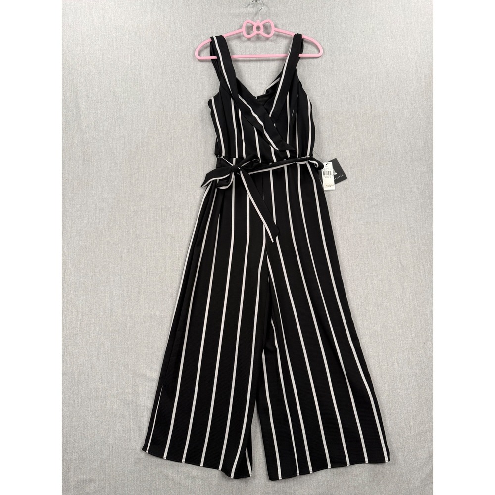 In San Francisco Black White Striped Wide Leg Jumpsuit Size 5 NWT 116656M‎